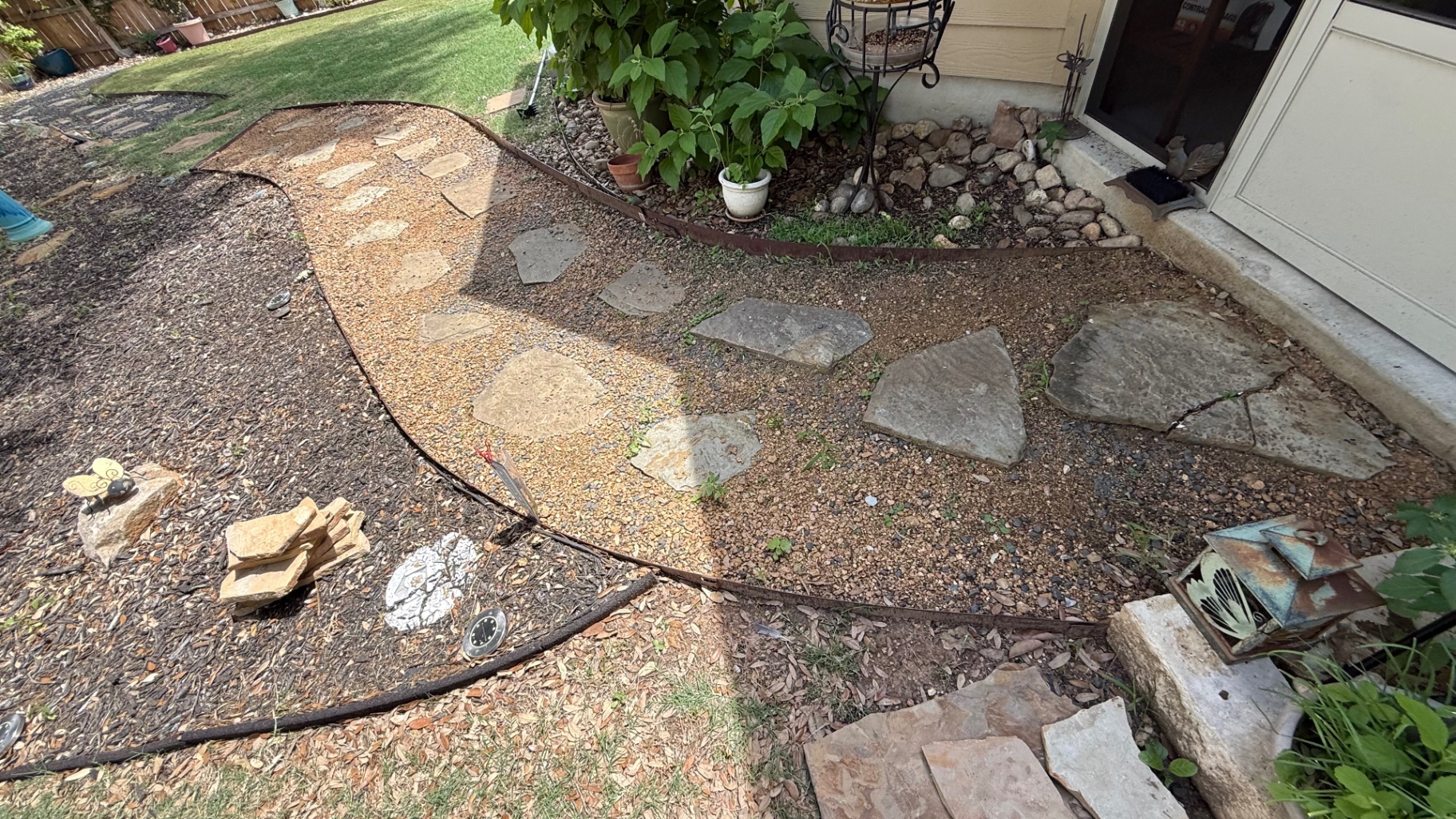 Stone Walkway Installation before